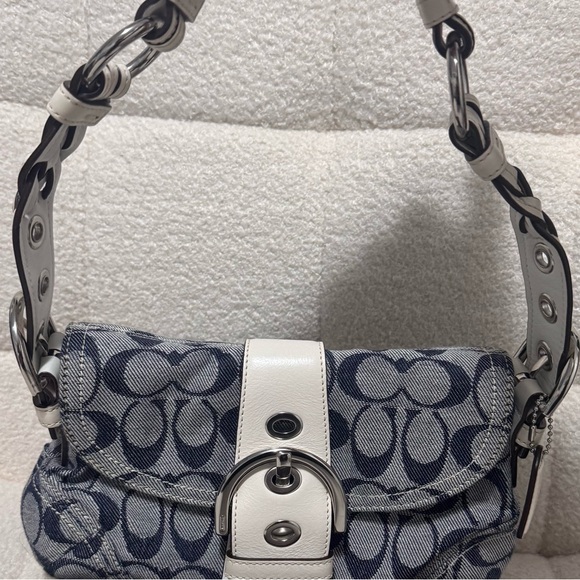 Coach Navy and White mini soho purse - Picture 3 of 11